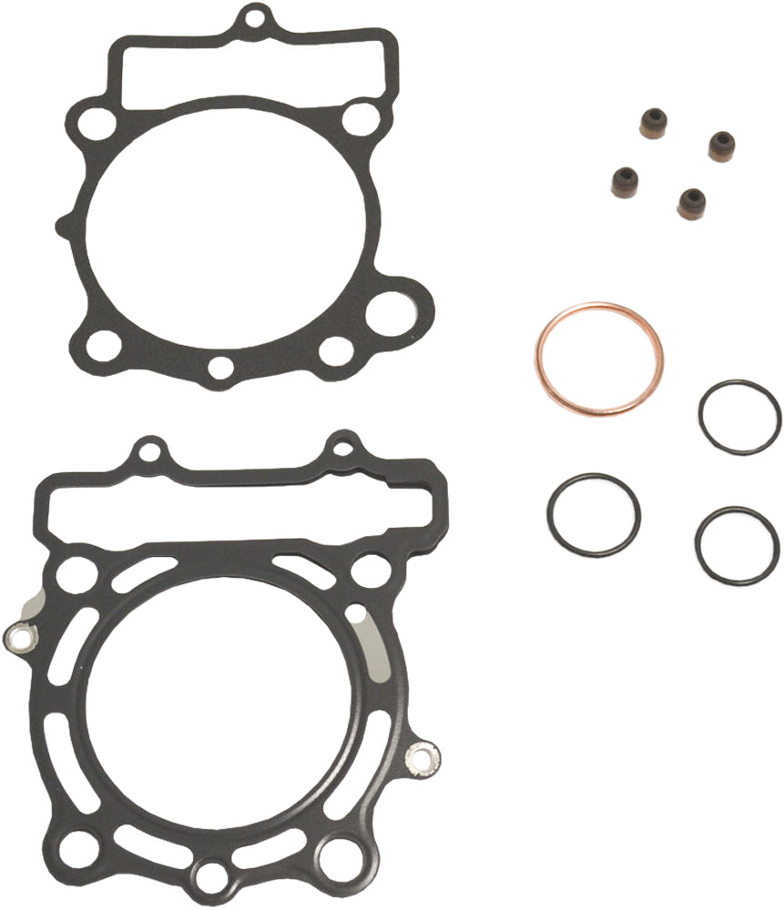 Athena Top End Gasket Kit for Kawasaki engines, includes gaskets and seals, without valve cover gasket, designed for engine repair.