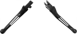HardDrive black 2-slot lever set for Big Twin 86-06 and XL 96-03 motorcycles, featuring sturdy metal construction and ergonomic design.