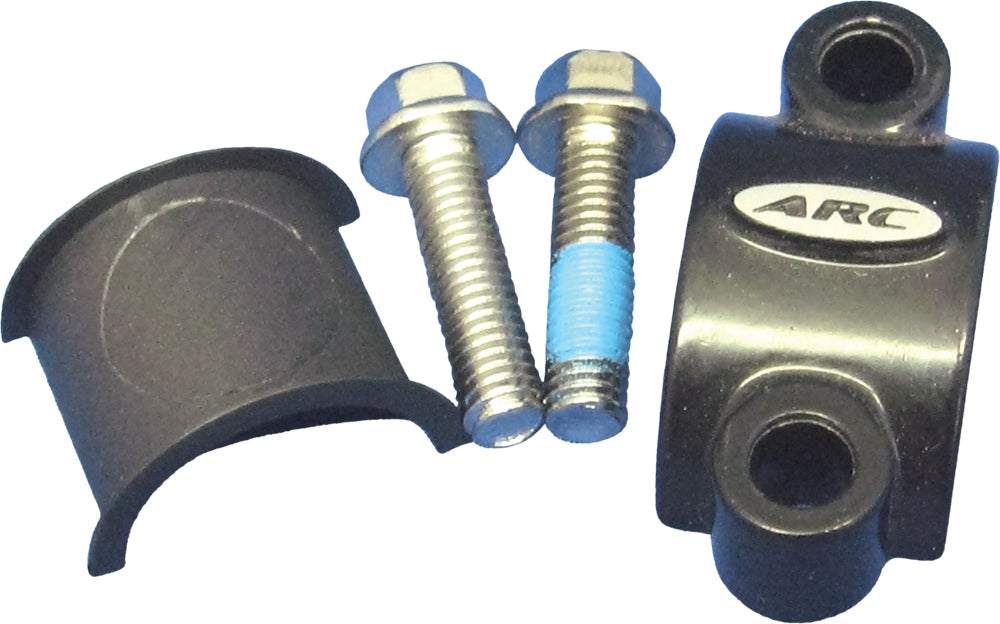 ARC Rotator Clamp for Honda CRF250 motorcycle, showing the sturdy black metal clamp with adjustment mechanism.