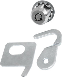 HardDrive luggage tourpak lid lock with key for models 93-13, durable metal lock on black luggage lid.