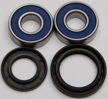Load image into Gallery viewer, All Balls front wheel bearing kit for street bikes, showing bearings and hardware components in packaging.
