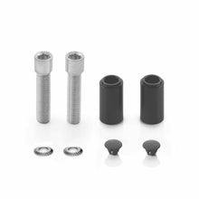 Load image into Gallery viewer, RIZOMA Stealth Naked Mounting Kit for KTM and Suzuki motorcycles, black finish, includes mirror mounting components.