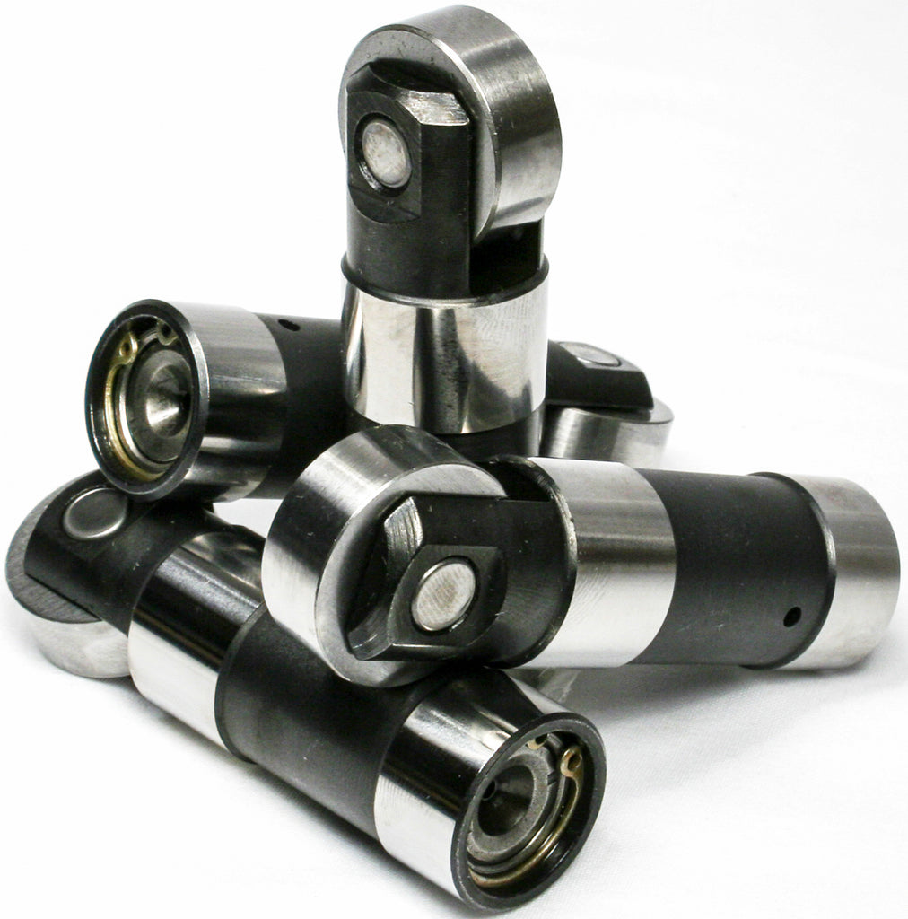 Feuling Hydraulic HP+ Roller Lifters for engine, metallic finish, with detailed components visible.