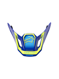 Alpine Star Sm7 Deed Visor ECE06 in blue and yellow fluorescent glossy finish, designed for motorcycle helmets.