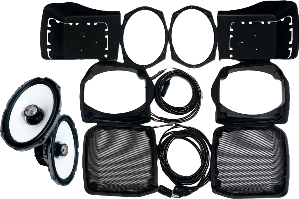 Cerwin-Vega 6"x9" cut-in lid kit with SM69F4 speakers for 1998-2013 Harley FLH/T Bags, audio installation component