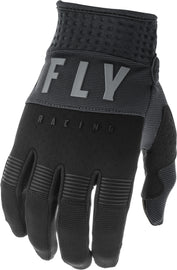 Fly Racing F-16 motorcycle gloves in black and grey, size 09, featuring durable material and protective design.