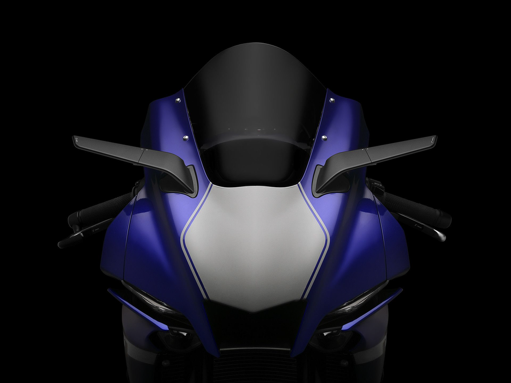 Pair of RIZOMA Stealth Sport Mirrors in black, designed for Yamaha Y58-BSS021B motorcycle, showing sleek, aerodynamic mirror components.