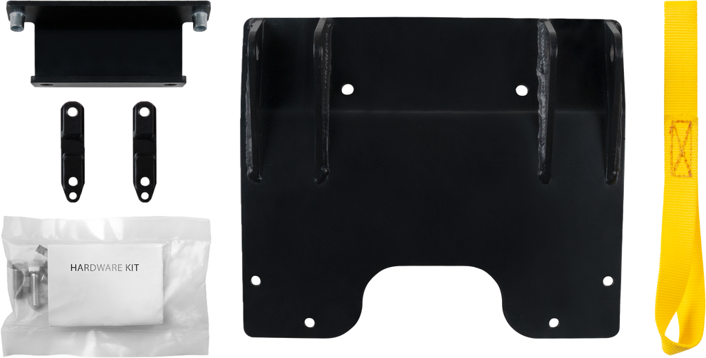 Open Trail UTV plow mount showing sturdy metal construction with mounting brackets and hardware for secure attachment.