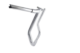 Chrome 8-inch Monkey Bagger Bars for Harley FLH/Flt motorcycles by BAGGERNATION, featuring detailed handlebar design.