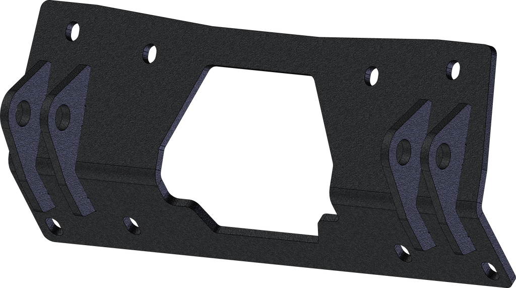 KFI Products UTV plow mount 10-6400 for attaching a plow to utility task vehicles, shown in black with mounting hardware.
