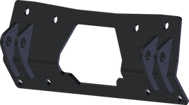 KFI Products UTV plow mount 10-6400 for attaching a plow to utility terrain vehicles, shown in black metal with mounting brackets