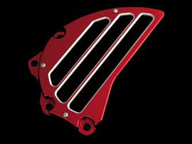 ModQuad front engine chain guard in anodized red, designed for 28-41420 model, protecting the engine chain.