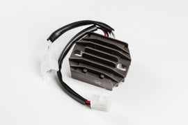 Ricks Motorsport Electric regulator and rectifier for motorcycle electrical systems, shown in a close-up image.