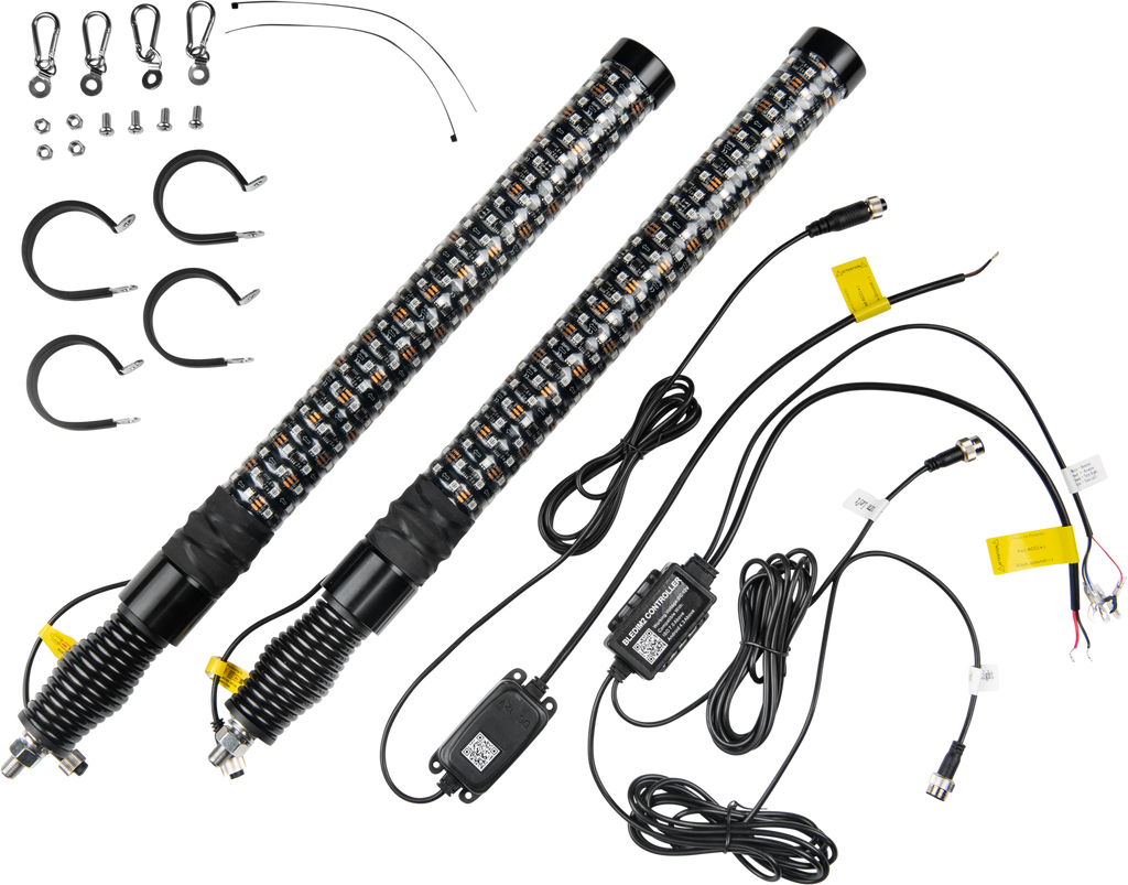 2 Foot Rgb Led Fat Whip Pair