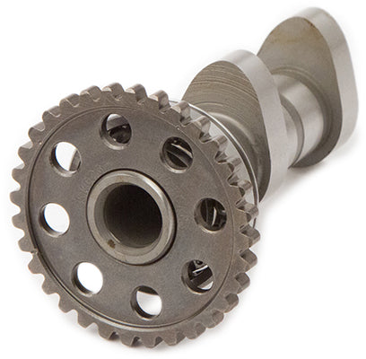 Hot Cams Racing Cam Stage 1 engine part for motorcycle, featuring high-performance camshaft with detailed metal finish.