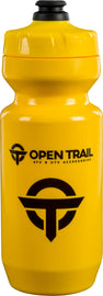 Open Trail yellow and black open trail water bottle with a sleek design and screw-top lid, suitable for outdoor activities.