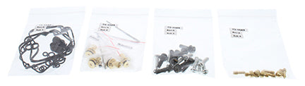 All Balls bike carburetor rebuild kit 226-1712 with various gaskets, seals, and components for fuel system maintenance.