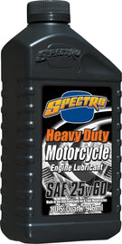 Spectro Premium M/C Petroleum HD Oil 25W-60 quart bottle, motorcycle engine oil, durable and high-performance automotive lubricant