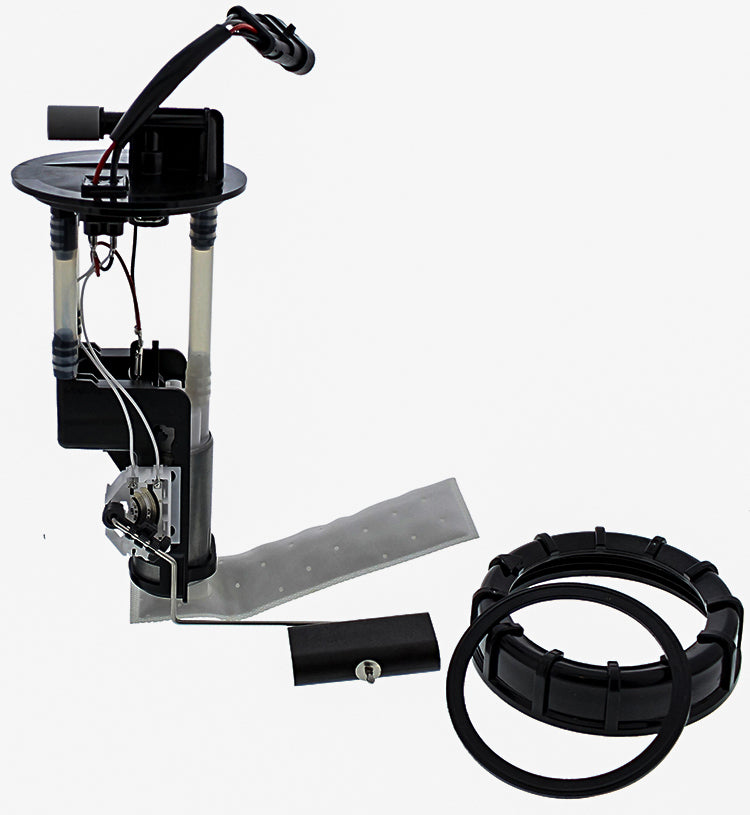 All Balls fuel pump assembly 24-71017 for intake and fuel system, showing the pump with attached hoses and connectors.