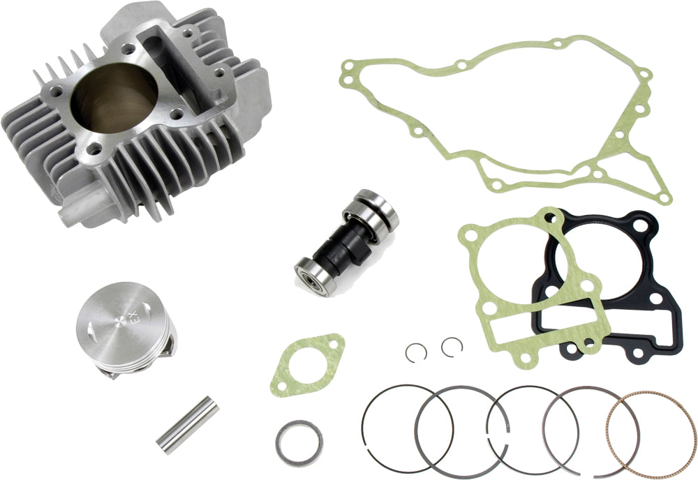 BBR 143cc big bore engine kit with metal components and detailed machining, designed for performance upgrades.