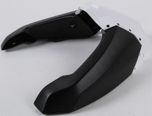 Load image into Gallery viewer, Acerbis white and black upper radiator shroud for motocross or dirt bikes, with vent openings and mounting points visible.