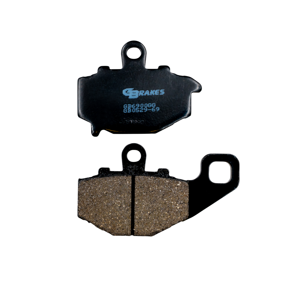 GBRAKES semi-metallic brake pads for vehicle braking system, shown in the product image.