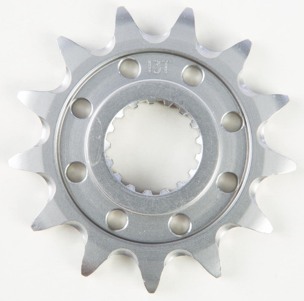 Steel Fire Power front CS sprocket, 13-tooth, compatible with Suzuki 520 models, featuring durable metal construction.