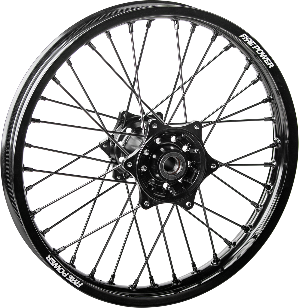 Fire Power rear wheel 2.15 x 18 inches in black for KTM, Gas, Husqvarna motorcycles with durable build and off-road performance.