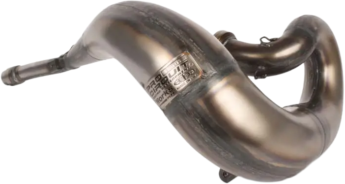 Pro Circuit Champ Works Pipe Yam 792-5008CHAMP exhaust with chrome finish and mounting hardware, designed for Yamaha motocross bikes.