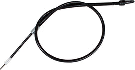 Motion Pro black vinyl Speedo cable 70-3021, a durable hydraulic control line for motorcycle speedometers, shown with connectors.