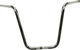 Wild 1 Physco Chubby Ape 18-inch chrome handlebars with distinctive ape hanger design for motorcycle customization.
