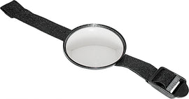 Round SP1 Velcro Glove Mirror with reflective surface and adjustable strap, designed for easy use and visibility.