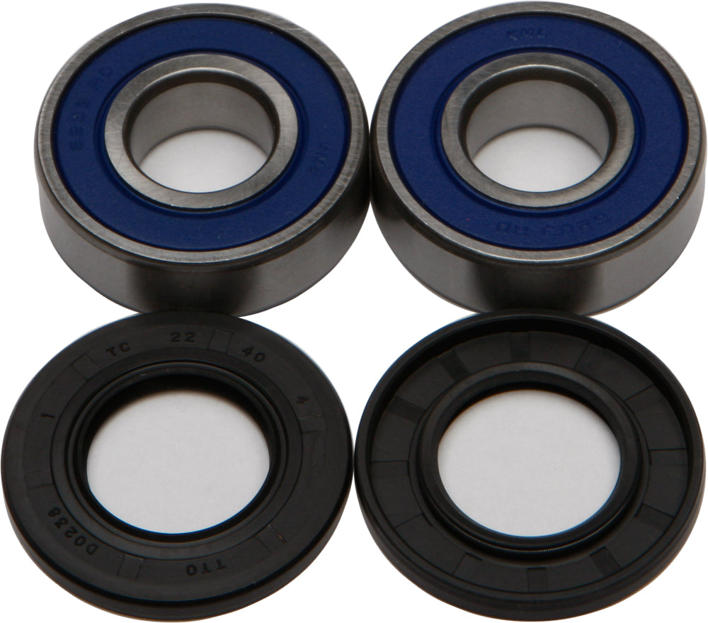 All Balls front wheel bearing and seal kit, model 22-51093, with bearings and seals for motorcycle wheel maintenance.