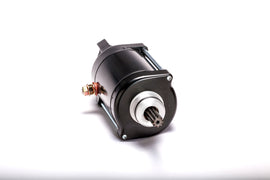 Ricks Motorsport Electric starter for motorcycles, compact electric starter with black casing and wiring visible.