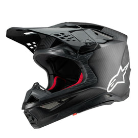 Alpine Star Supertech S-M10 Fame motorcycle helmet in black and carbon with matte finish, size large.