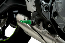Load image into Gallery viewer, PUIG R-Fighter green motorcycle footpegs for foot controls, showing detailed green metal footrest with textured surface.
