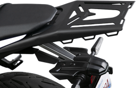 Black National Cycle luggage rack mount bracket for Yamaha motorcycles, designed for secure attachment and durability.