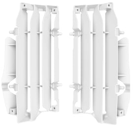Polisport Plastics white radiator louvers for Beta 64-847361 motorcycle, made of durable plastic, mounted on radiator body.
