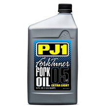 Load image into Gallery viewer, PJ1 Products Fork Tuner Oil 5W, 32oz bottle, used for motorcycle suspension maintenance, with a clear label and cap.