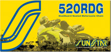 Load image into Gallery viewer, Sunstar heavy-duty sealed 520x120 motorcycle chain, natural finish, showing the chain links and packaging details.