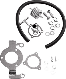HardDrive chrome breather hose from the intake and fuel system kit for Harley Touring 2008-2016 model motorcycles.