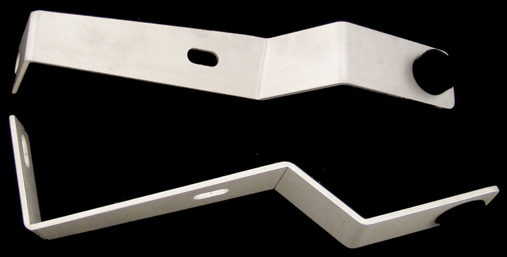 Silver ModQuad Fender Bracket for ATV or dirt bike, featuring sturdy metal construction and mounting holes for secure attachment.