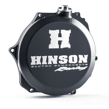 Load image into Gallery viewer, Hinson clutch cover for Husqvarna, KTM, Gas Gas engines, showing the black metal cover with mounting holes and branding details.