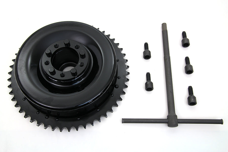 Rear Mechanical Brake Drum Black with Sprocket