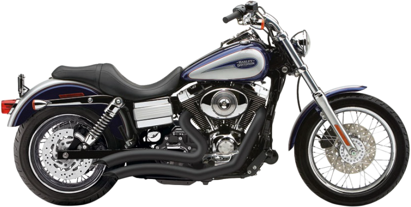 Cobra Speedster Short Swept exhaust for Dyna 2006-2011 in black, showcasing the sleek chrome finish and compact design.