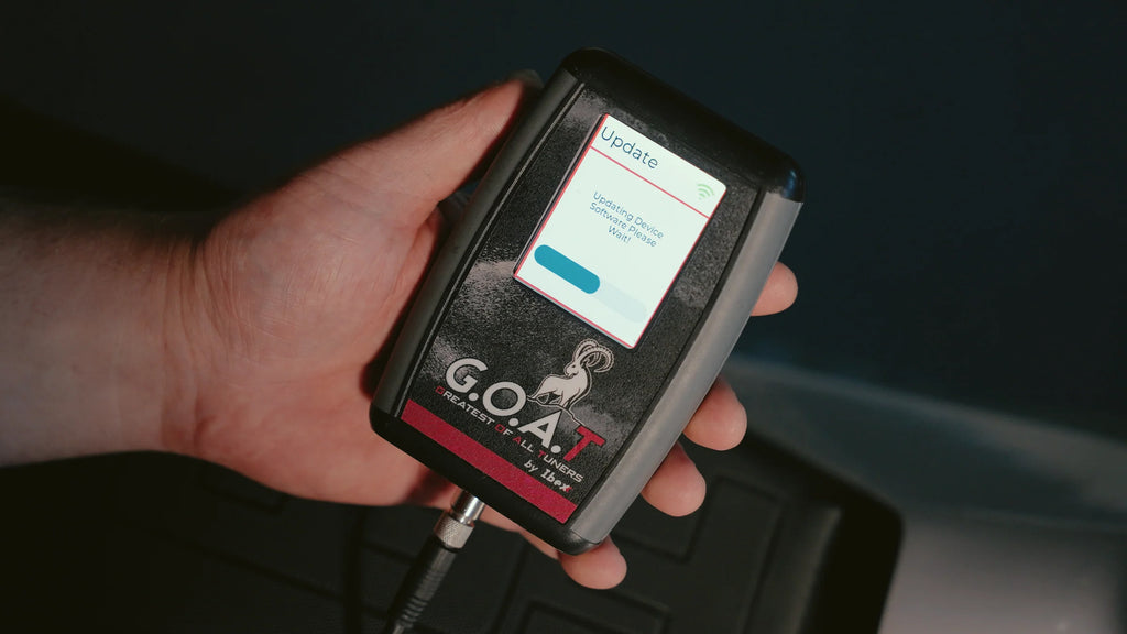Ibexx Goat Tuner AC 858 engine management device with display and control buttons, used for vehicle tuning and diagnostics.