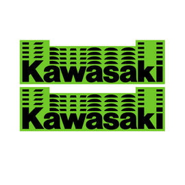 Set of 10 DCOR 6-inch Kawasaki decals for motorcycle graphics, featuring bold black and green design elements.