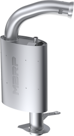 MBRP Exhaust Quiet Series exhaust pipe with metal muffler and piping, designed for improved sound and performance.