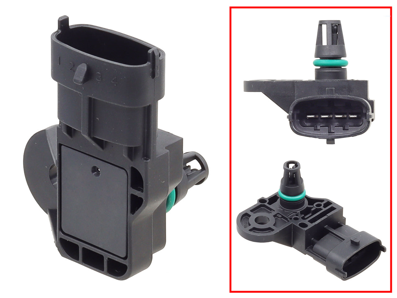 SP1 T-Map Sensor Sd 27-59559, electrical pressure/air sensor with digital display and connection ports.