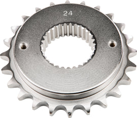 HardDrive 24-tooth transmission sprocket for Big Twin 6-speed motorcycles, compatible with 2006-2022 models, durable metal construction.
